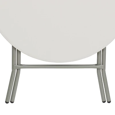 Flash Furniture 2.63-Foot Round Granite White Plastic Folding Table 6 Flash Furniture 2.63-Foot Round Granite White Plastic Folding Table - Image 4