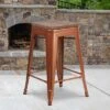 Flash Furniture 24" High Backless Counter Height Stool With Square Wood Seat