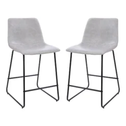 Flash Furniture 24 Inch Commercial Grade LeatherSoft Counter Height Barstools, Set Of 2 -Flash Furniture GUEST 377060f4 e7ec 499a abf0 7e50178b3b14