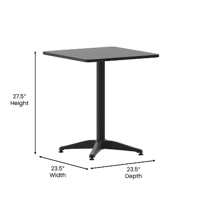 Flash Furniture Mellie 23.5'' Square Aluminum Indoor-Outdoor Table With Base 8 Flash Furniture Mellie 23.5'' Square Aluminum Indoor-Outdoor Table With Base - Image 6