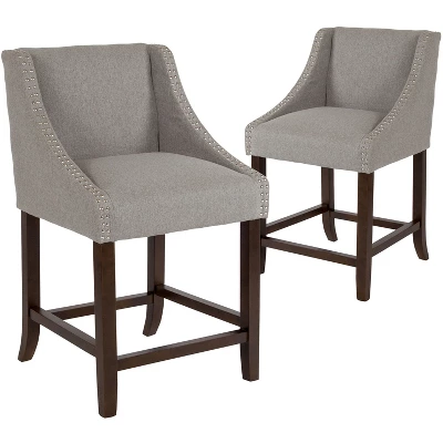 Flash Furniture Carmel Series 24" High Transitional Wood Counter Height Stool With Accent Nail Trim, Set Of 2 15 Flash Furniture Carmel Series 24" High Transitional Wood Counter Height Stool With Accent Nail Trim, Set Of 2 - Image 13