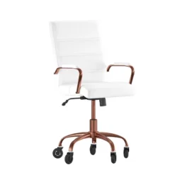 Flash Furniture Camilia Mid-Back Executive Swivel Office Chair With Arms, And Transparent Roller Wheels -Flash Furniture GUEST 38a08a0d 4ae4 4b68 be12 011391df3499