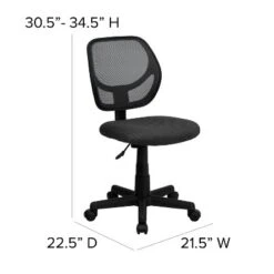 Flash Furniture Low Back Gray Mesh Swivel Task Office Chair With Curved Square Back -Flash Furniture GUEST 396b7163 dd72 438e 9e18 8eacc15fa14c