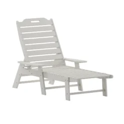 Flash Furniture Monterey Adjustable Adirondack Lounger With Cup Holder- All-Weather Indoor/Outdoor HDPE Lounge Chair -Flash Furniture GUEST 39b2d09f 0258 4f00 8609 dada696adb20