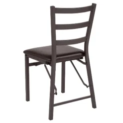 Flash Furniture HERCULES Series Brown Folding Ladder Back Metal Chair With Brown Vinyl Seat -Flash Furniture GUEST 39f3dfd1 5711 4eaf 95fa 0406f740f32c