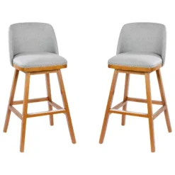 Flash Furniture Julia Set Of 2 Transitional Upholstered Barstools With Nailhead Trim And Solid Wood Frames -Flash Furniture GUEST 3a7a7646 4410 4bde b8f7 8728c6425e2c