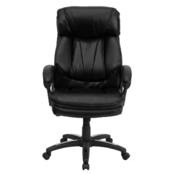 Flash Furniture Iris High Back Black LeatherSoft Executive Swivel Ergonomic Office Chair With Plush Headrest, Extensive Padding And Arms -Flash Furniture GUEST 3b015b66 3b7d 4b41 a715 d62933a56af2