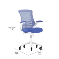 Flash Furniture Kelista Mid-Back Swivel Ergonomic Task Office Chair With Flip-Up Arms And Transparent Roller Wheels -Flash Furniture GUEST 3bf3b79c 3065 4e79 bf18 17bb9952daed