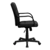 Mid-Back LeatherSoft Swivel Task Office Chair With Arms Black - Flash Furniture