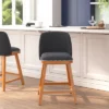 Flash Furniture Julia Set Of 2 Transitional Upholstered Counter Stools With Nailhead Trim And Solid Wood Frames