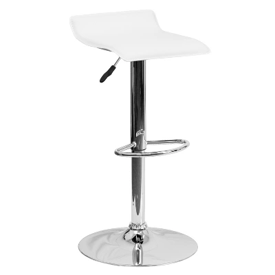 Flash Furniture Contemporary Vinyl Adjustable Height Barstool With Solid Wave Seat And Chrome Base 17 Flash Furniture Contemporary Vinyl Adjustable Height Barstool With Solid Wave Seat And Chrome Base - Image 15