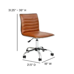 Flash Furniture Low Back Designer Armless Ribbed Swivel Task Office Chair -Flash Furniture GUEST 3f16063f 08d7 42cf 9c7e 57ca712bfb84