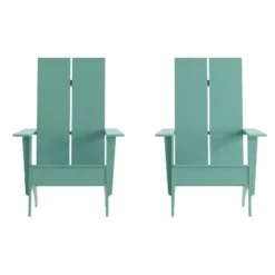 Flash Furniture Set Of 2 Sawyer Modern All-Weather Poly Resin Wood Adirondack Chairs -Flash Furniture GUEST 3f783d51 2ce9 4453 8a06 512d7ea56840