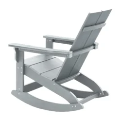 Flash Furniture Finn Modern Commercial Grade All-Weather 2-Slat Poly Resin Wood Rocking Adirondack Chair With Rust Resistant Stainless Steel Hardware -Flash Furniture GUEST 3f99cbe7 574c 4618 8a9f 66e4901d42ef