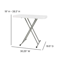 Flash Furniture Indoor/Outdoor Plastic Folding Table, Adjustable Height Commercial Grade Side Table, Laptop Table, TV Tray -Flash Furniture GUEST 403e3553 90fb 4383 a8a8 87ef414531dc