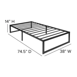 Flash Furniture 14 Inch Metal Platform Bed Frame With 12 Inch Memory Foam Pocket Spring Mattress In A Box (No Box Spring Required) -Flash Furniture GUEST 4052aafa 83e9 4abc abb6 b3174da4ce29