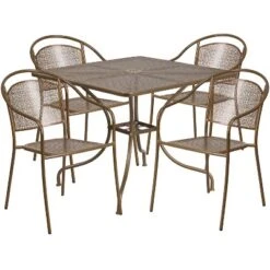 Flash Furniture Oia Commercial Grade 35.5" Square Indoor-Outdoor Steel Patio Table Set With 4 Round Back Chairs 27 Flash Furniture Oia Commercial Grade 35.5" Square Indoor-Outdoor Steel Patio Table Set With 4 Round Back Chairs -Flash Furniture GUEST 40a73fb3 d6db 4b4d 97bf 04ee5a32764d