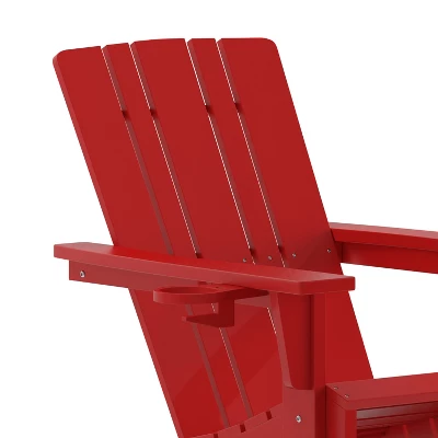 Flash Furniture Halifax Adirondack Chair With Cup Holder, Weather Resistant HDPE Adirondack Chair 9 Flash Furniture Halifax Adirondack Chair With Cup Holder, Weather Resistant HDPE Adirondack Chair - Image 7