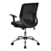 Flash Furniture Mid-Back Mesh Tapered Back Swivel Task Office Chair With LeatherSoft Seat, Chrome Base And T-Arms -Flash Furniture GUEST 413920c7 4f2a 4be0 a51f 5b8f48886685