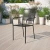 Flash Furniture Commercial Grade Indoor-Outdoor Steel Patio Arm Chair With Square Back -Flash Furniture GUEST 414134e8 8963 4781 b718 c6562fc7d2a1