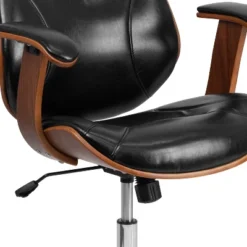 Flash Furniture Tansia Mid-Back Black LeatherSoft Executive Ergonomic Wood Swivel Office Chair With Arms -Flash Furniture GUEST 426d4d5b 58cb 4f54 ac8c 73fd568338cc