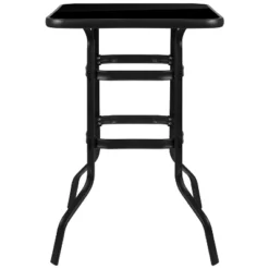 Flash Furniture Barker 27.5" Square Black Tempered Glass Bar Height Metal Patio Bar Table -Flash Furniture GUEST 430cd0e3 6c75 4922 bd2b 5664890c3ae3