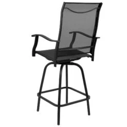 Flash Furniture Valerie Patio Bar Height Stools Set Of 2, All-Weather Textilene Swivel Patio Stools And Deck Chairs With High Back & Armrests -Flash Furniture GUEST 43bb6de2 a674 4518 8010 c8b2c766049f