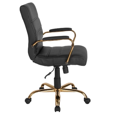 Flash Furniture Mid-Back Executive Swivel Office Chair With Metal Frame And Arms 9 Flash Furniture Mid-Back Executive Swivel Office Chair With Metal Frame And Arms - Image 7