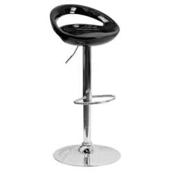 Flash Furniture Contemporary Plastic Adjustable Height Barstool With Rounded Cutout Back And Chrome Base -Flash Furniture GUEST 43fa62fe 9a6d 42d5 bb6a e57a979b2440