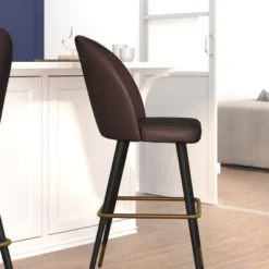 Flash Furniture Lyla Commercial Grade Modern Armless Barstools With Contoured Backrest, Steel Frame And Integrated Footrest - Set Of 2 -Flash Furniture GUEST 4445833d d9b2 413c be9a a6d79b500794