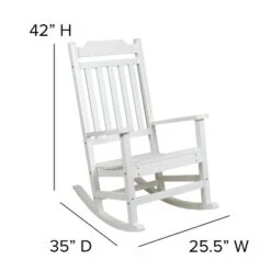 Flash Furniture Set Of 2 Winston All-Weather Poly Resin Rocking Chairs With Accent Side Table -Flash Furniture GUEST 44899758 15f5 4b3e abb6 b684147826ee