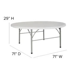 Flash Furniture 6-Foot Round Bi-Fold Granite White Plastic Banquet And Event Folding Table With Carrying Handle -Flash Furniture GUEST 44eb6887 29e0 4ea1 aec0 26f72682e036