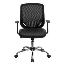 Flash Furniture Mid-Back Mesh Tapered Back Swivel Task Office Chair With LeatherSoft Seat, Chrome Base And T-Arms -Flash Furniture GUEST 454ee9b8 7423 4aa9 93cc 12cb763807d3