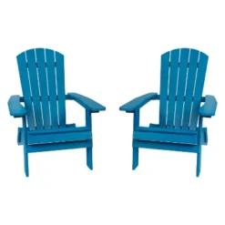 Flash Furniture Set Of 2 Charlestown All-Weather Poly Resin Folding Adirondack Chair -Flash Furniture GUEST 45e1d48c d733 48b6 a2af 9f3b36942fa7