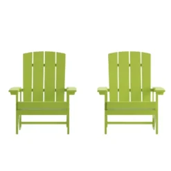 Flash Furniture Set Of 2 Charlestown All-Weather Poly Resin Wood Adirondack Chairs -Flash Furniture GUEST 46217148 412d 4523 a08f da9f1b40309c