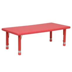 Flash Furniture 24"W X 48"L Rectangular Plastic Height Adjustable Activity Table -Flash Furniture GUEST 468f72fa 4a31 4356 b450 2433e1ffd465
