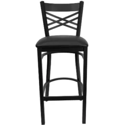 Flash Furniture Black ''X'' Back Metal Restaurant Barstool -Flash Furniture GUEST 47d2e3f0 8069 4346 ab00 8c1990be2ffe