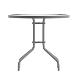 Flash Furniture Bellamy 31.5'' Silver Round Tempered Glass Metal Table 18 Flash Furniture Bellamy 31.5'' Silver Round Tempered Glass Metal Table -Flash Furniture GUEST 48149977 5f1b 4c61 acfa a4dfc719324d