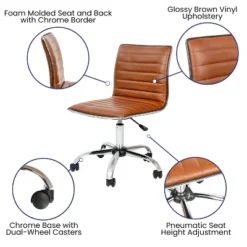 Flash Furniture Low Back Designer Armless Ribbed Swivel Task Office Chair -Flash Furniture GUEST 4838245d 0143 4524 baa7 a8ec7534e8f8