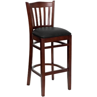 Flash Furniture Vertical Slat Back Wooden Restaurant Barstool 9 Flash Furniture Vertical Slat Back Wooden Restaurant Barstool - Image 7