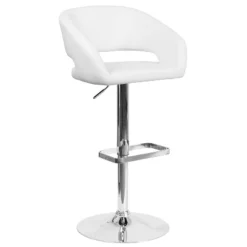 Flash Furniture Contemporary Vinyl Adjustable Height Barstool With Rounded Mid-Back -Flash Furniture GUEST 488f927a 97f4 4bde 95e5 a116a8b75a62