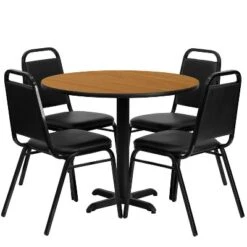 Flash Furniture 36'' Round Laminate Table Set With X-Base And 4 Trapezoidal Back Banquet Chairs 12 Flash Furniture 36'' Round Laminate Table Set With X-Base And 4 Trapezoidal Back Banquet Chairs -Flash Furniture GUEST 497585ac afe5 4681 a2ad 80aa1fd14678