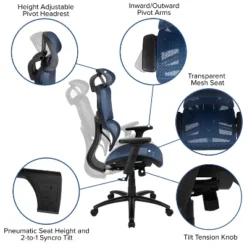 Flash Furniture Ergonomic Mesh Office Chair With 2-to-1 Synchro-Tilt, Adjustable Headrest, Lumbar Support, And Adjustable Pivot Arms 20 Flash Furniture Ergonomic Mesh Office Chair With 2-to-1 Synchro-Tilt, Adjustable Headrest, Lumbar Support, And Adjustable Pivot Arms -Flash Furniture GUEST 49a9865e 6d24 4c43 92b4 c3e3cdca43fa