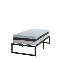 Flash Furniture 14 Inch Metal Platform Bed Frame With 12 Inch Pocket Spring Mattress In A Box And 3 Inch Cool Gel Memory Foam Topper -Flash Furniture GUEST 49cbb704 0e2c 4a16 b748 364f32718983