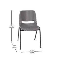 Flash Furniture HERCULES Series 661 Lb. Capacity Gray Ergonomic Shell Stack Chair With Black Frame And 16'' Seat Height, Set Of 5 17 Flash Furniture HERCULES Series 661 Lb. Capacity Gray Ergonomic Shell Stack Chair With Black Frame And 16'' Seat Height, Set Of 5 -Flash Furniture GUEST 49fbe1fa 22af 4fc7 82a7 6ab7fd9bc5ba