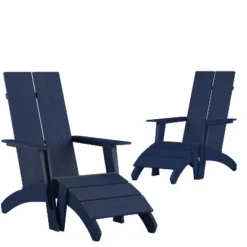 Flash Furniture Set Of 2 Sawyer Modern All-Weather Poly Resin Wood Adirondack Chairs With Foot Rests -Flash Furniture GUEST 4a15f4be af89 40be 95e4 80dc1fe3077f