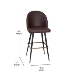 Flash Furniture Lyla Commercial Grade Modern Armless Barstools With Contoured Backrest, Steel Frame And Integrated Footrest - Set Of 2 -Flash Furniture GUEST 4a79a203 23a0 4760 810a 0b0f9daaa63e
