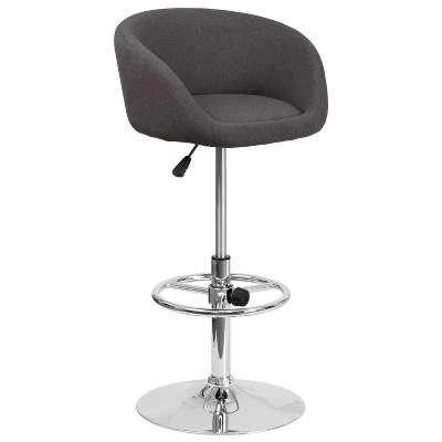 Flash Furniture Contemporary Adjustable Height Barstool With Barrel Back And Chrome Base 17 Flash Furniture Contemporary Adjustable Height Barstool With Barrel Back And Chrome Base - Image 15