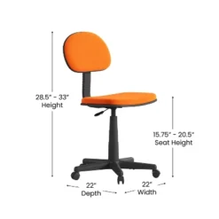 Flash Furniture Low Back Light Orange Adjustable Student Swivel Task Office Chair With Padded Mesh Seat And Back - Homeschool Study Chair -Flash Furniture GUEST 4b38cdce 44f4 4604 ba38 1837e4067060