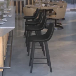 Flash Furniture Caleb Modern Armless 24 Inch Counter Height Stools Commercial Grade With Footrests And Matte Metal Frames, Set Of 2 -Flash Furniture GUEST 4b48d41e e735 4628 99e7 c12948dc9374